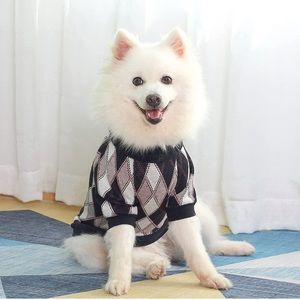 Soft Warm argyle knit winter Sweater clothes for dogs puppy- Large